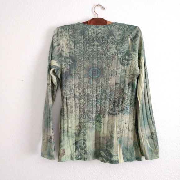 Unity World Wear Top Shirt Green Print Medium Chest 36" - Picture 3 of 3